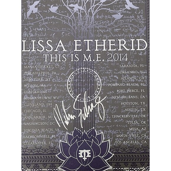 Melissa Etheridge Signed 2014 Concert Tour 18x24 Inch Poster Beckett Autograph - Picture 3 of 7